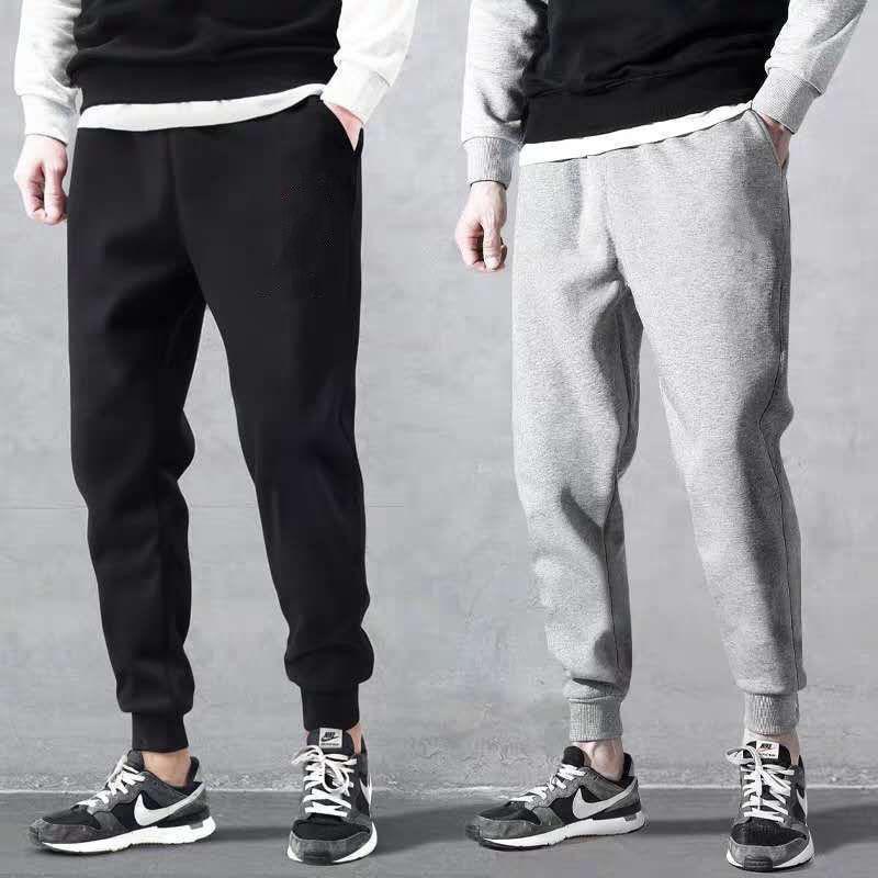 Unisex Korean Style Solid Color Sweatpants - Summer Sports, Cuffed Ankle, Casual Loose Fit for Students