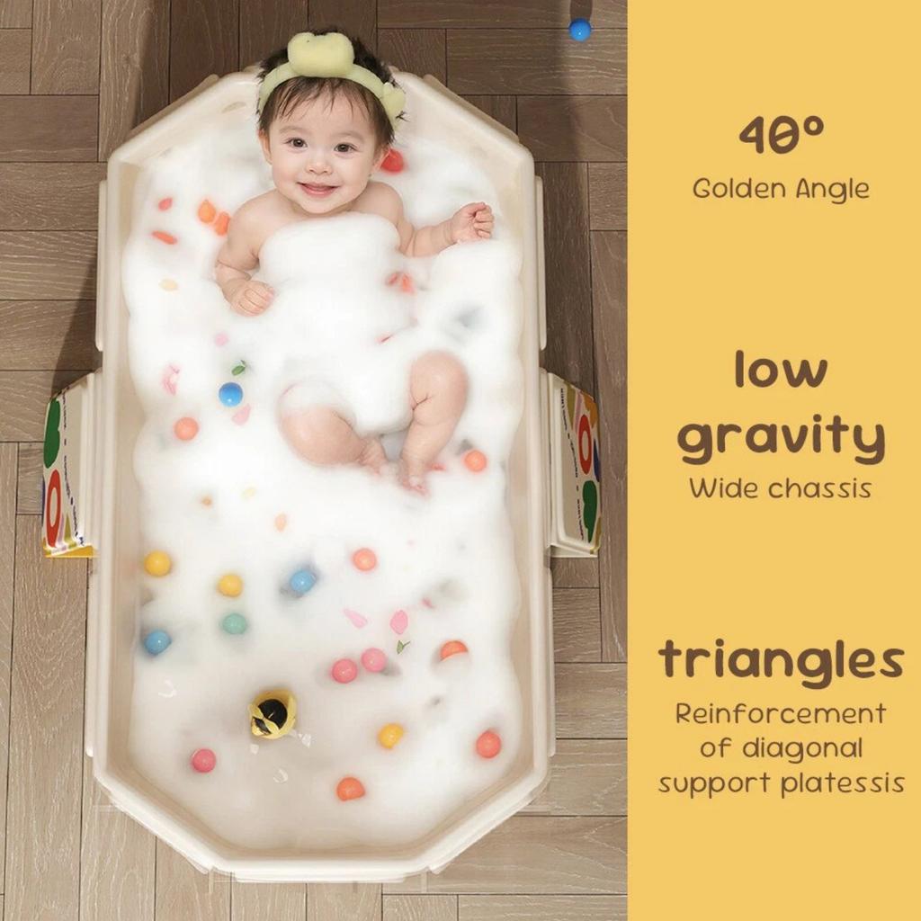 Children's Foldable Bathtub, Portable Shower Tray Large Bathtub