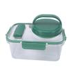 Rectangular Salad Bowl with 4 Condiment Containers Large Capacity Transparent Food Grade Portable Salad Bowl with Fork