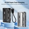 {Summer2} {Summer2} 21700 Powerbank-Gehäuse PD 20W Schnellladung Abnehmbares DIY-Akkugehäuse Integriertes Kabel Batteriebox