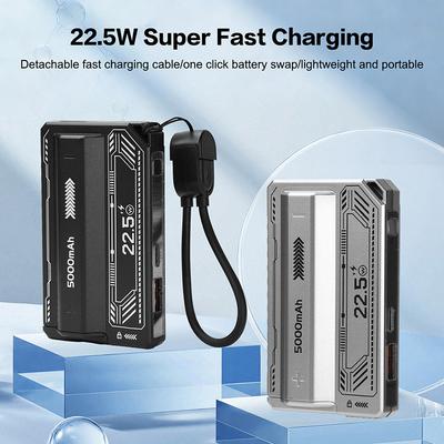 21700 Power Bank Case Pd 20W Fast Charging Detachable Diy Battery Case Built-In Cable Battery Box