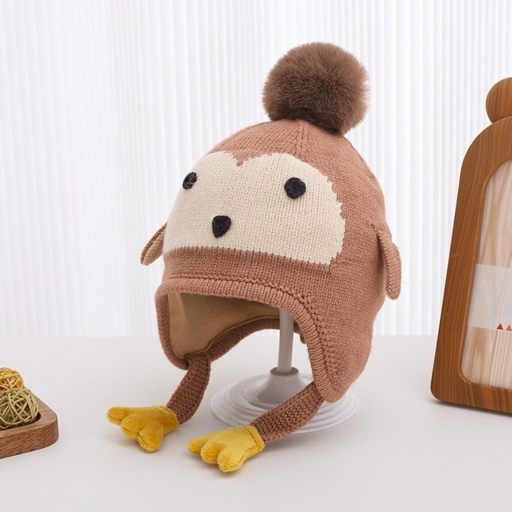 

Windproof Ear Protection Hat Warm Plush Infant Knitted Cap New Pullover Cap Autumn and Winter хаки
