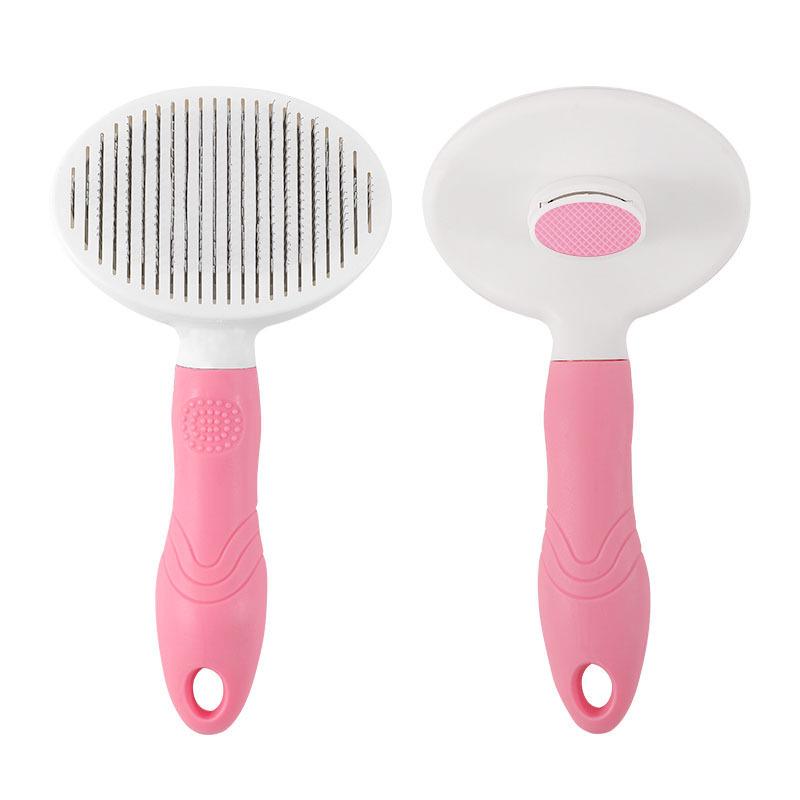 One-Click Self-Cleaning Dog Hair Comb - Stainless Steel Pet Shedding Brush