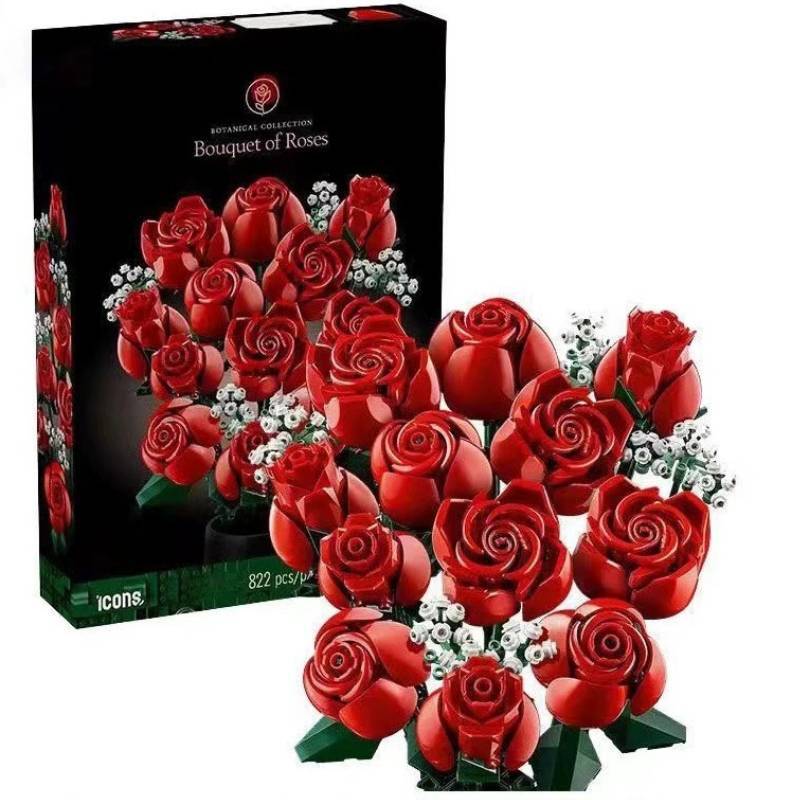 Set di Costruzione Compatibile con Fiori Secchi Per Regalo Romantico Decorazione per la Casa