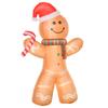 Self-inflating gingerbread man, including blower, Christmas decoration 2.4 m with LED lights
