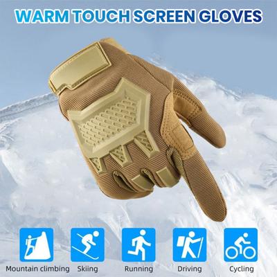 1 Pair Touch Scree Tactical Gloves Wear Resistant Windproof Winter Warm Outdoor Sports Full Finger Gloves