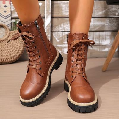 Autumn and Winter Martin Boots Women's Boots Flat Large Size Belt Buckle Low Heel Short Boots Women's