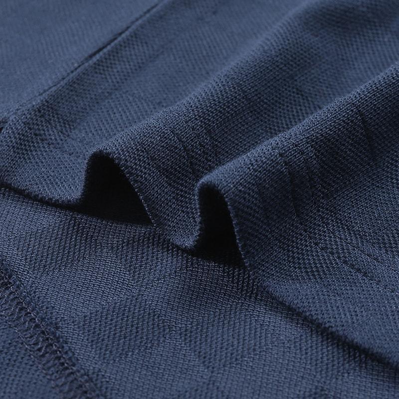 Emporio Armani EA7 Striped Knit Collar Long Sleeve Polo Shirt Men tops Dark-Blue 6DPF15-PJZSZ-1562