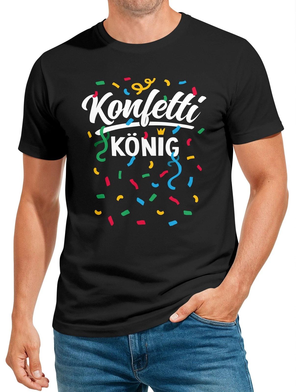 Mens T Shirt Confetti King Carnival Mardi Gras Costume Replacement Fancy Dress Load- XL