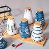 Pepper Creative with Bamboo Lid Ceramic Retro Cruet Pot Condiment Container Spice Jar Seasoning Box