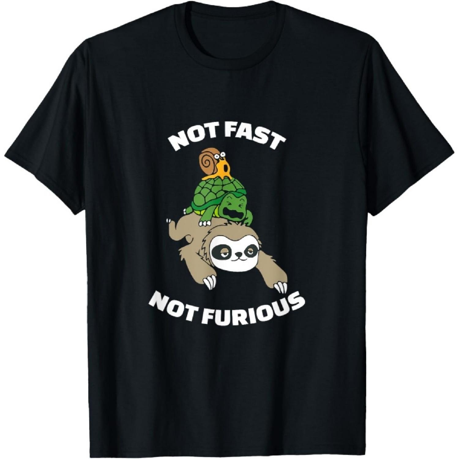 

Not Fast Not Furious Funny Slow Runner Team Sloth Running T-Shirt S