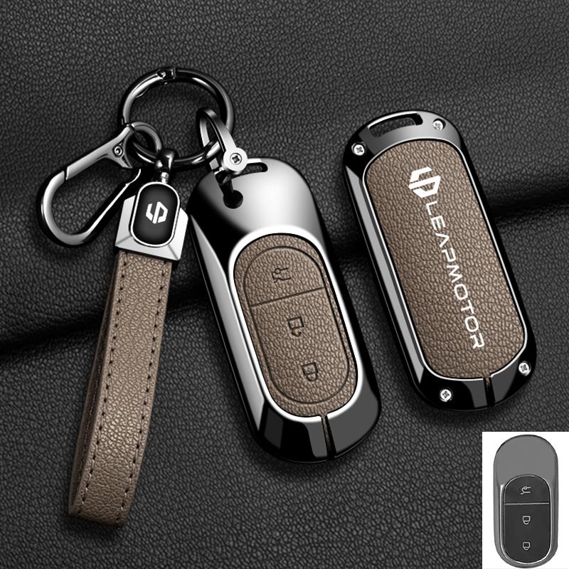 Zinc Alloy Car Key Case Cover For Leapmotor T03 S01 C11 For Leapmotor C01 T03 S01 C11 Leap Motor Holder Key Fob Keychain