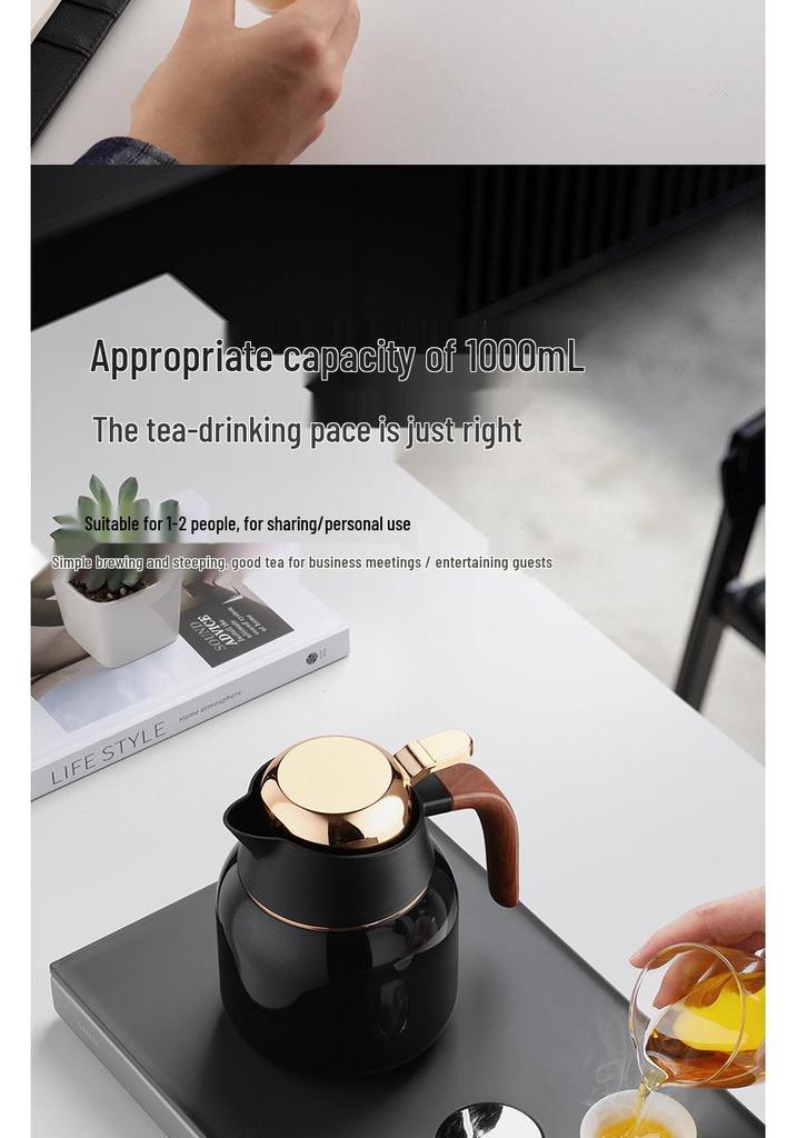 Large Capacity Steaming Teapot, Stainless Steel with Ceramic Coating, Tea-Water Separation, Heat Preservation, Ideal for Brewing Old White Tea At Home