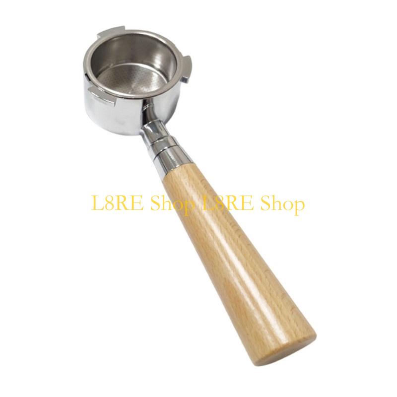 L8RE 51mm Coffee Portafilter For EC200/EC221/ECP33.21/ECO310 Stainless Steel Bottomless Portafilter With Wooden Handle