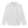 Women's White Long Sleeve Versatile Retro Work Shirt