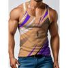 Stripe Plaid Tank Tops Fashion Men's Tops Tees Sleeveless Fitness Vest Harajuku Streetwear T-shirt