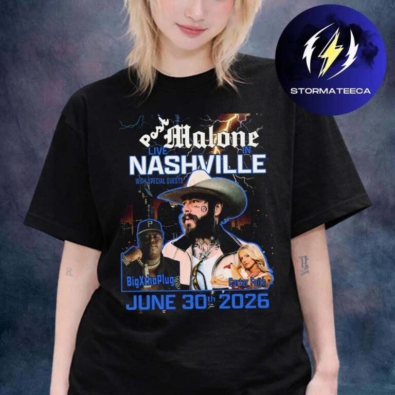Post Malone Live In Nashville With Special Guests BigXthaPlug And Carter Shirt 3XL