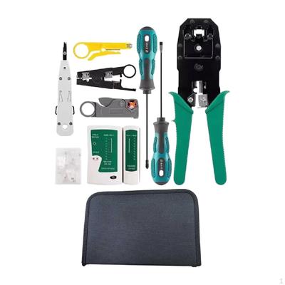 Network Crimper Tool Kit Ethernet Crimp Portable Convenient Professional Cable Cutter 8P8C