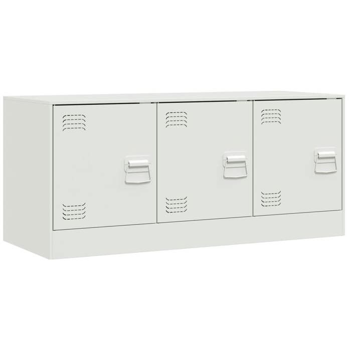VidaXL Meuble TV blanc 99x39x44 cm acier, banc TV, meuble télé, meuble multimédia, buffet TV, meuble hifi, centre de 841648