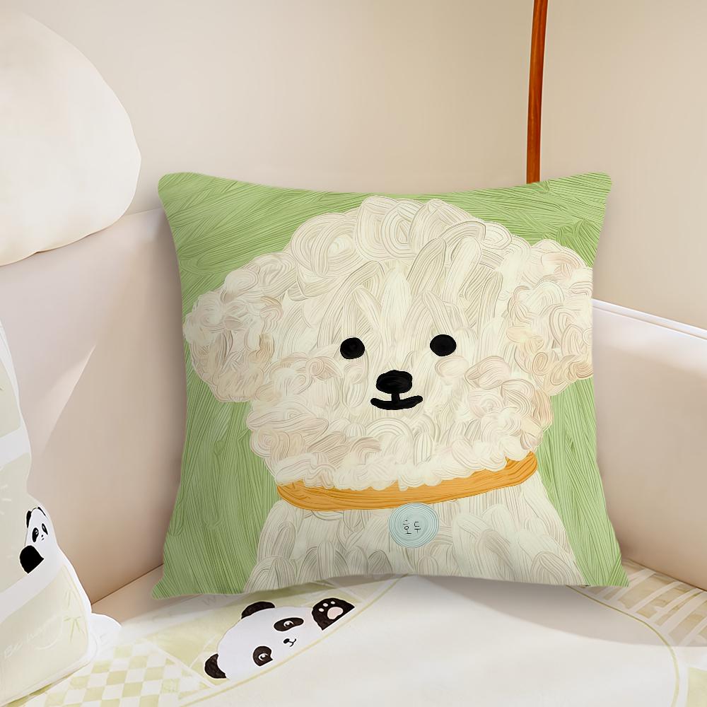 Cute cartoon art scribbled puppy dog cushion cover Plush Fabric Soft Double Sided Print Sofa Cushion Cover Throw Pillow Covers