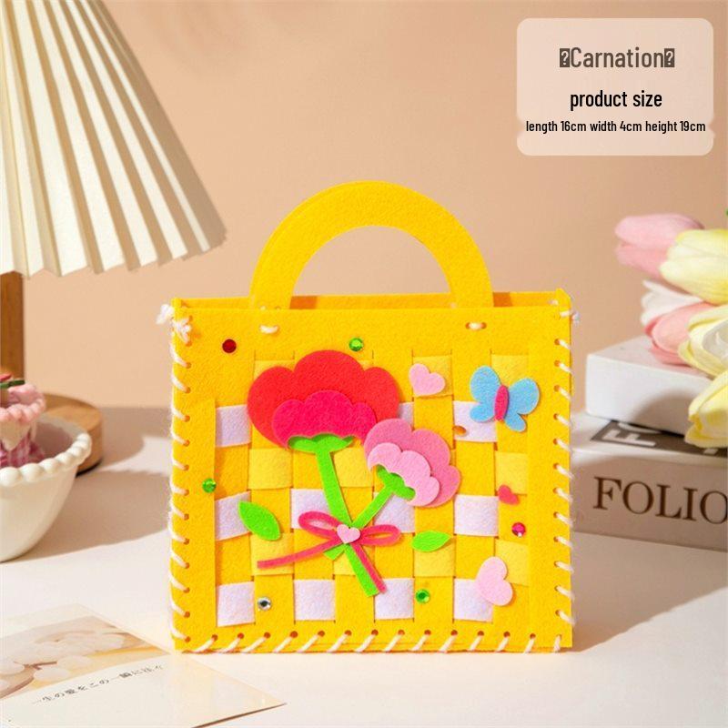 Mother's Day Bouquet Handbag DIY Sewing Kit – Fun Non-woven Fabric Gift for Kids To Make for Mom