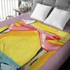 Cocktail Martini Fleece Blanket Artistic Paint Design Yellow Background Soft Cozy Throw Party Decor Gift for Women and Adults