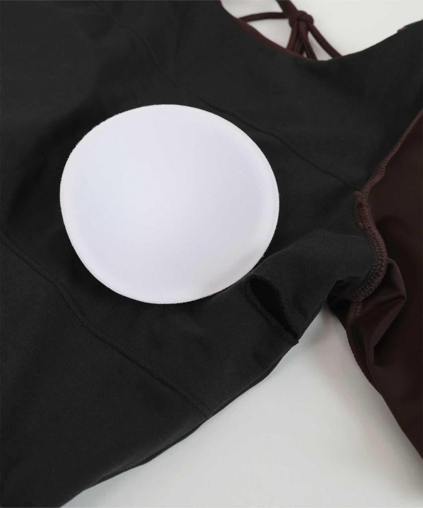 Seedless DFXM0595 Women's Back-Open Puff Sleeve All-in-One Swimsuit, Black, Size Small