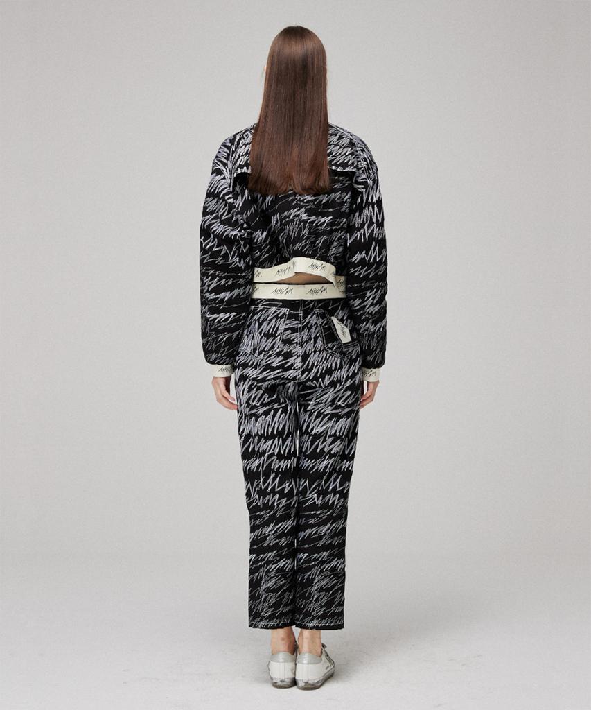 Meuameu Signature Scribble Stitch Logo Band Pants