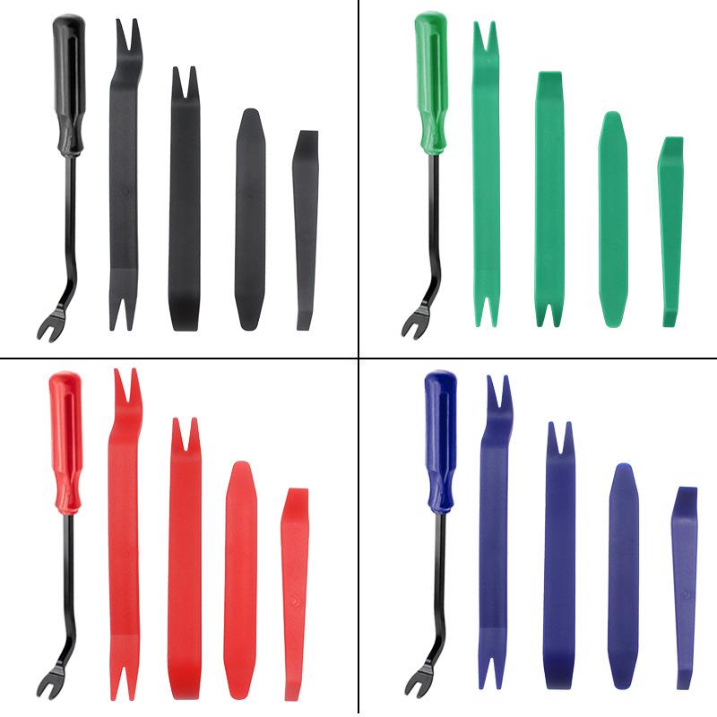 5-Piece Car Audio/Interior Panel Removal Tool Set: 4 Pry Bars & 6-Inch Screwdriver