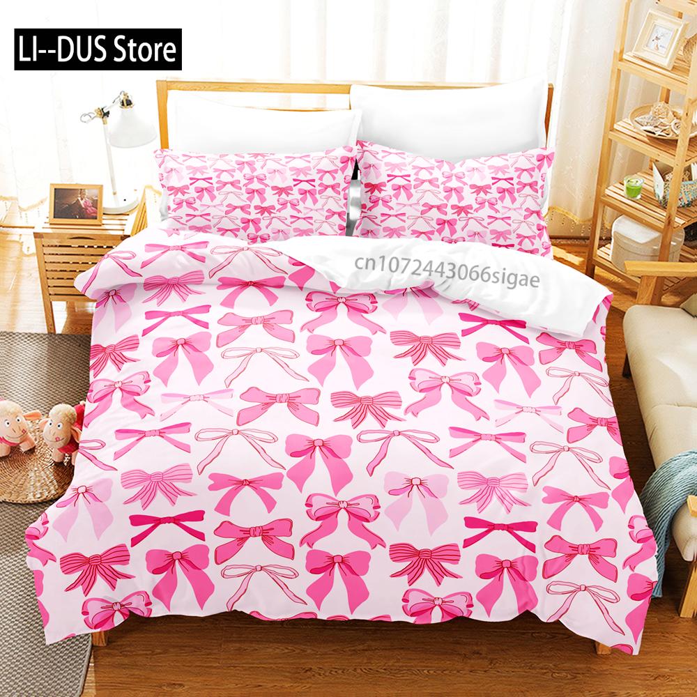 Popular Style Bowknot Bedding Sets Skin Friendly Soft Bedsheets And Duvet Covers Comfortable And Lovely Suitable For All Ages