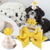 Birthday Hat For Cat Dog Collar Cat Hats Cute Pet Headwear Adjustable Bow Tie Small Dog Hat Plaid Hat Costume Decorations