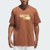 Adidas T Shirts Men's Brown Crew Neck Moderate Straight Fit JE3757