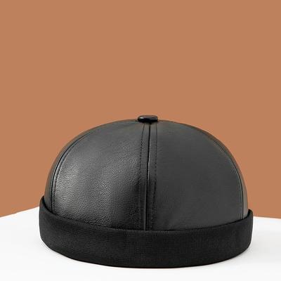 Spring and Summer New Men's and Women's Hip-hop Casual Melon Fur Hat Warm Cold Hat Yuppie Fashion Retro Trendy Pu Landlord Hat