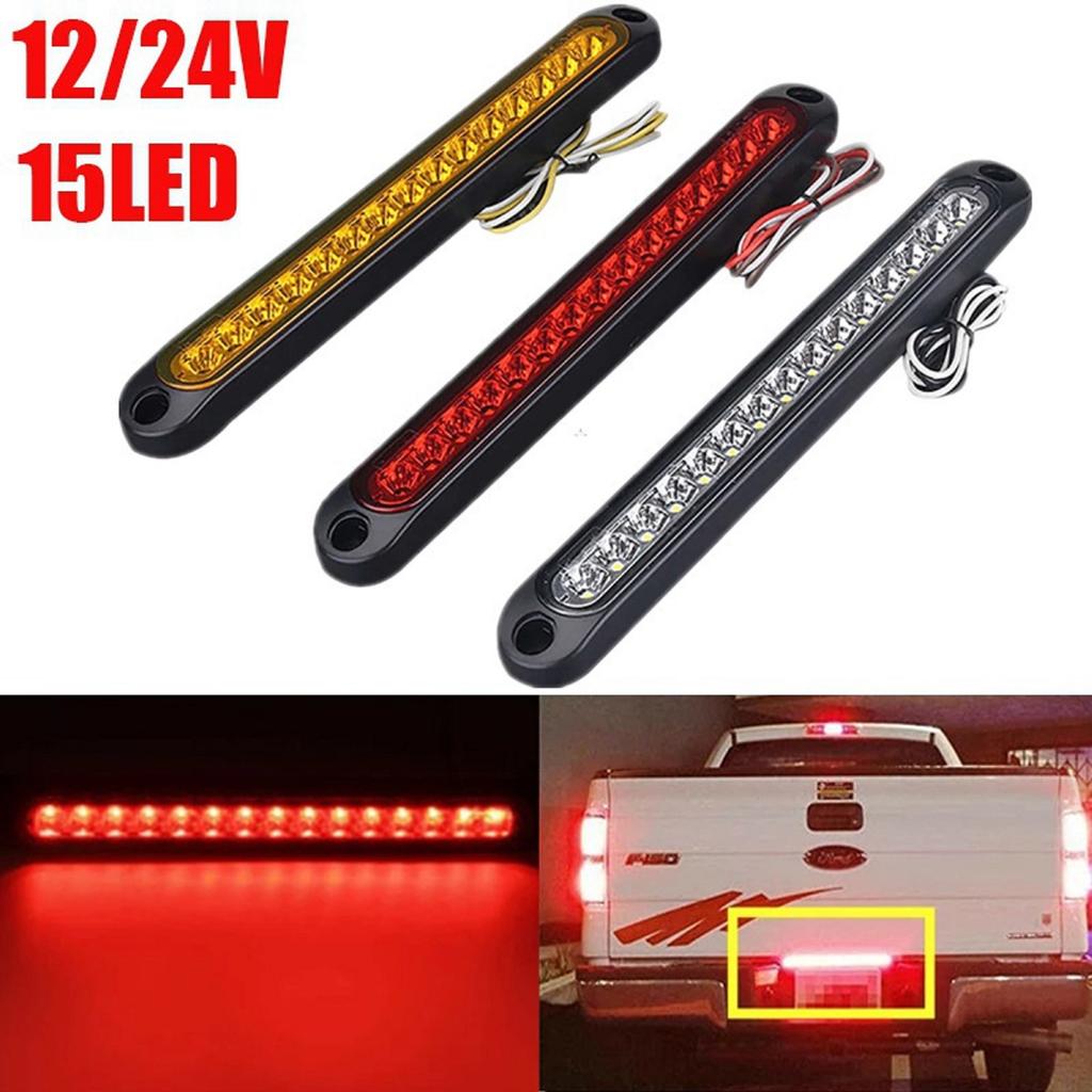 1PCS Universal LED Tail Rear Lamp for Trailer Truck Lorry Pickup - Brake/Stop/Turn Lights 12V-24V 15 LEDs Light Bar StripBack Up Lights 1