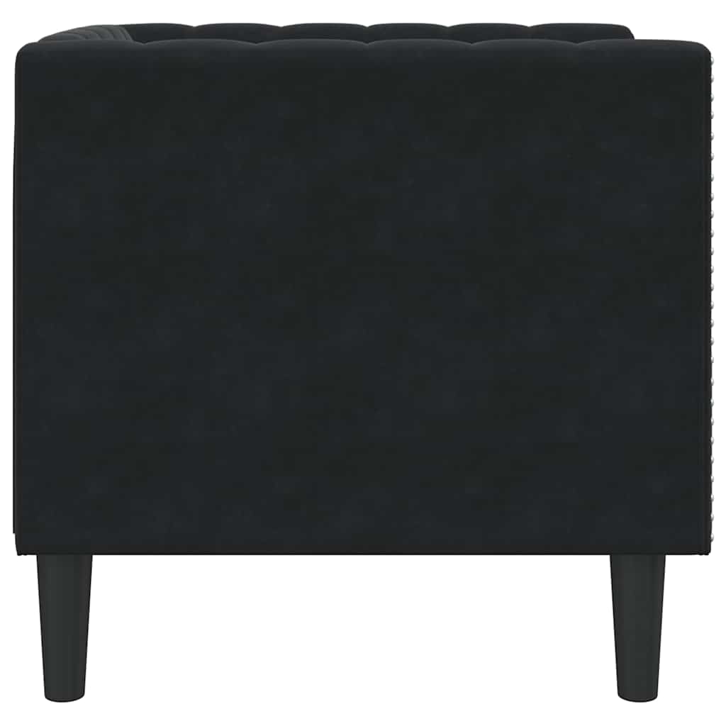 Vidaxl Fotel Chesterfield, Czarny, Tapicerowany Aksamitem