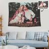 Custom Photo Tapestry, Personalized Text Flag for Birthday Wedding Christmas, Home Decor Bedroom Living Room, Washable Lightweig