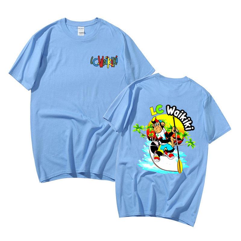 Funny Boating Lc Waikiki Monkey Graphic T-shirt Male Casual Pure Cotton Short Sleeve Men Women Fashion Oversized T Shirts Tops