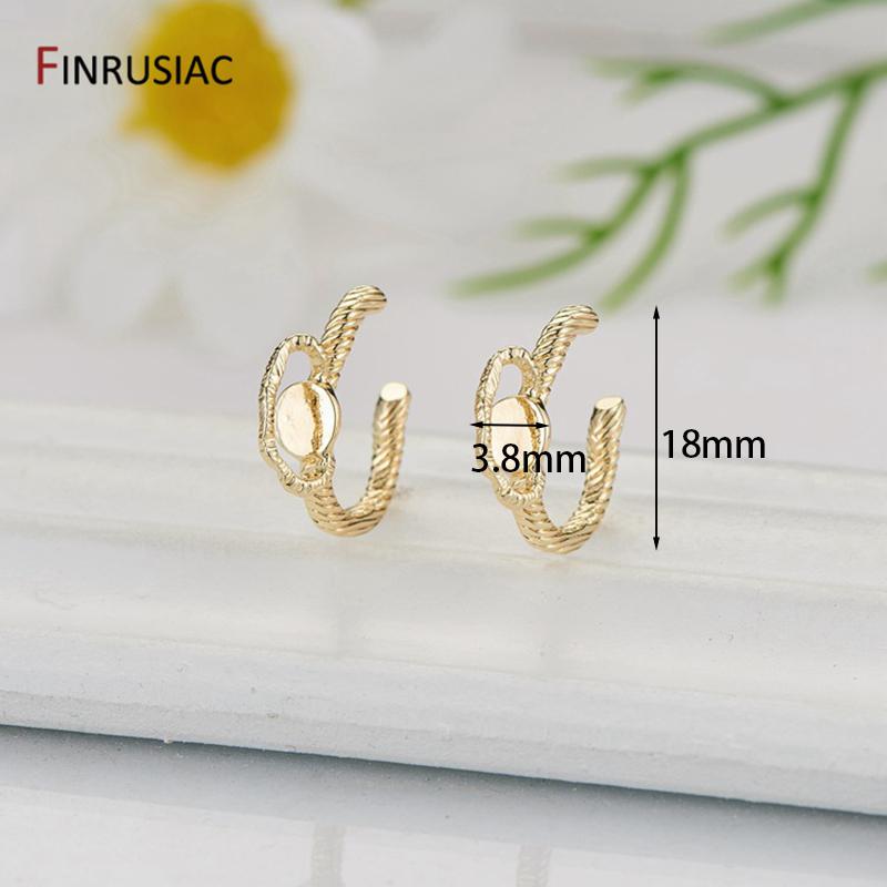 

14K Gold Plated Brass Cubic Zircon Ear Clips Without Piercing For Women Cuff Earrings Adjustable Earrings Party Gift