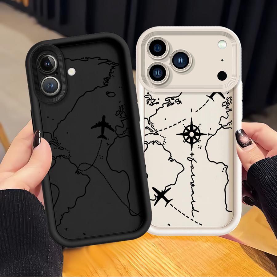 Airplane Route Case for Apple iPhone 17 Pro Max XS 12 16 XR 16e Air 14 Plus 13 Mini 11 15 Phone Cover