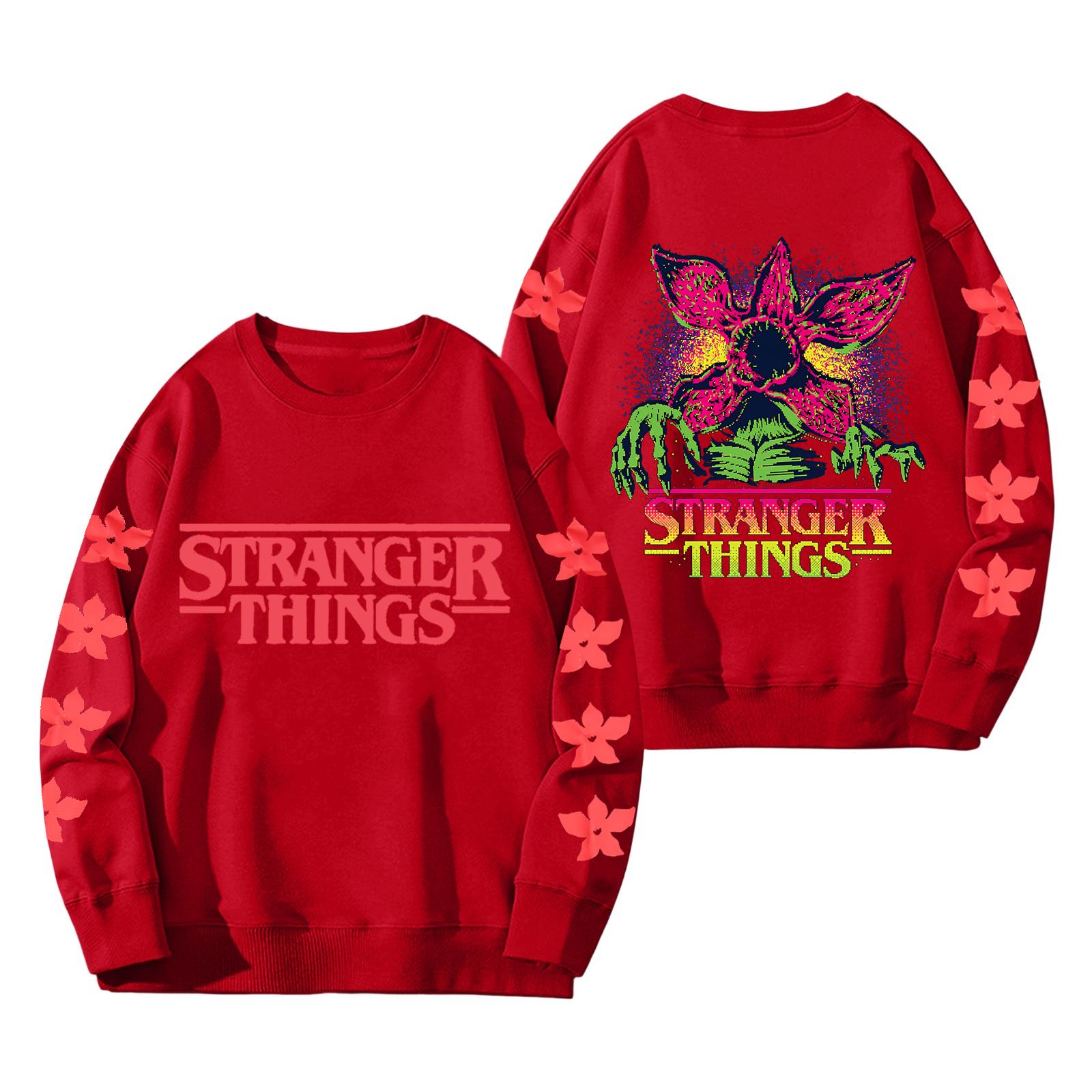 

Женский модный и повседневный свитшот с длинным рукавом, круглым вырезом и принтом M красный