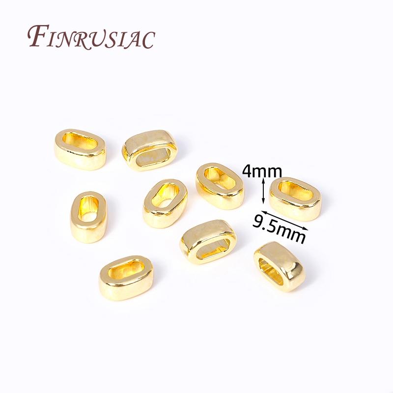 DIY Leather Cord Bracelet Fittings 18K Gold Plated Clasp End Cap Spacer Bead Connector Findings,Leather Cords End Tip Beads Caps