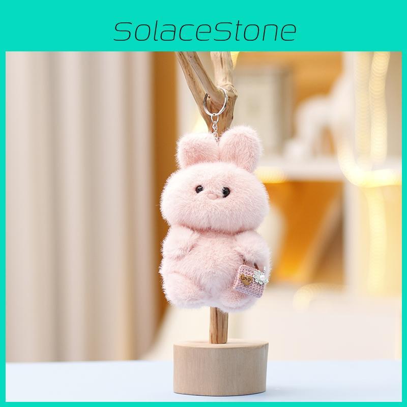 Entzückender Plüschhase Schlüsselanhänger Weiche Kurzfellpuppe Perfekt für Handtaschen