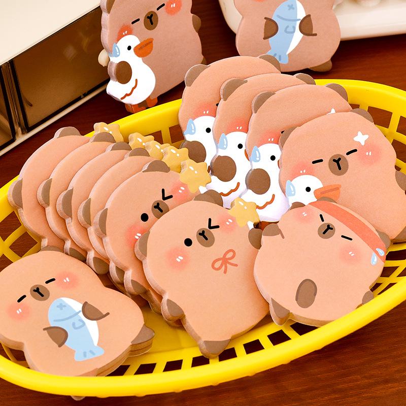 Capybara Alien Sticky Notes: Cute Reusable Memo Stickers for Student Planners