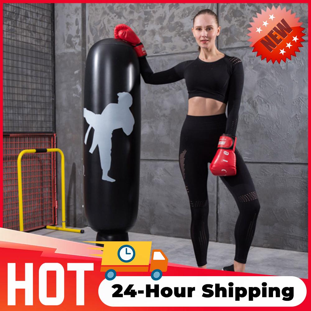 Inflatable Boxing Sandbags Punching Bag 160cm Boxing Column Karate Taekwondo Training Props Inflatable Boxing Bag Gift for Boys