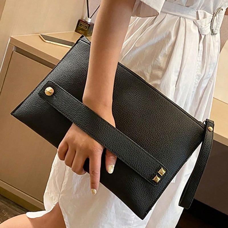 Hochwertige Einfache und Modische Party Eine Dame mit einer Handgehaltenen Handtasche mit Litschi-Muster