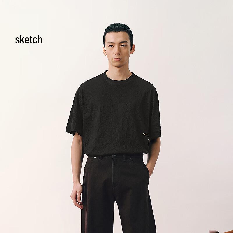 Suxie Men s 2026 Summer Loose-Fit Round Neck Longline T-Shirt XS