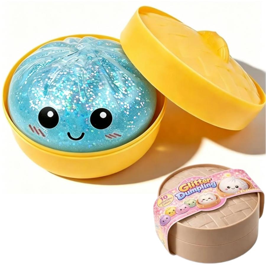 Nieuwe Glitter Dumpling Squishy Mystery Box - Verrassing Dumpling Squishy, Reusachtige Glitters Dumplings, Zeldzame Dumplings Broodje Stressverlichting Fidget Set.