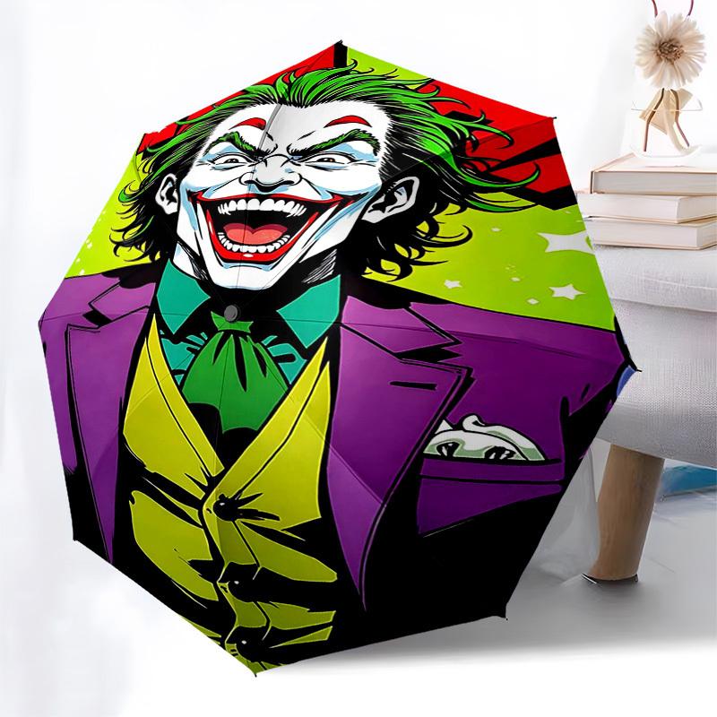 1pc Joker Laughing Automatic Open, Windproof, Compact Travel Umbrella, Gift for Birthday, Christmas, Business 93056