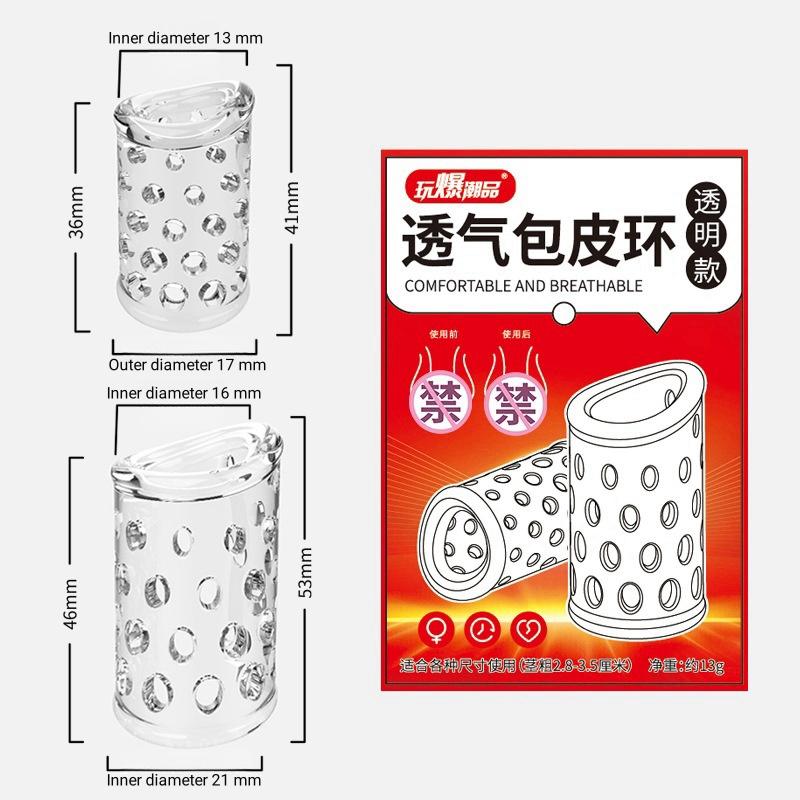 Foreskin Correction Cock Ring Penis Sleeve Delay Ejaculation Male Chastity Cage Sex Toys For Men Sex Products 2pcs/set