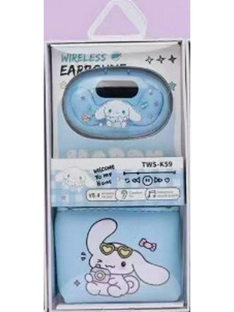 2025 TWS-K59 Bluetooth 5.3 Earphones with Cartoon Coin Purse Wireless Sleep Design